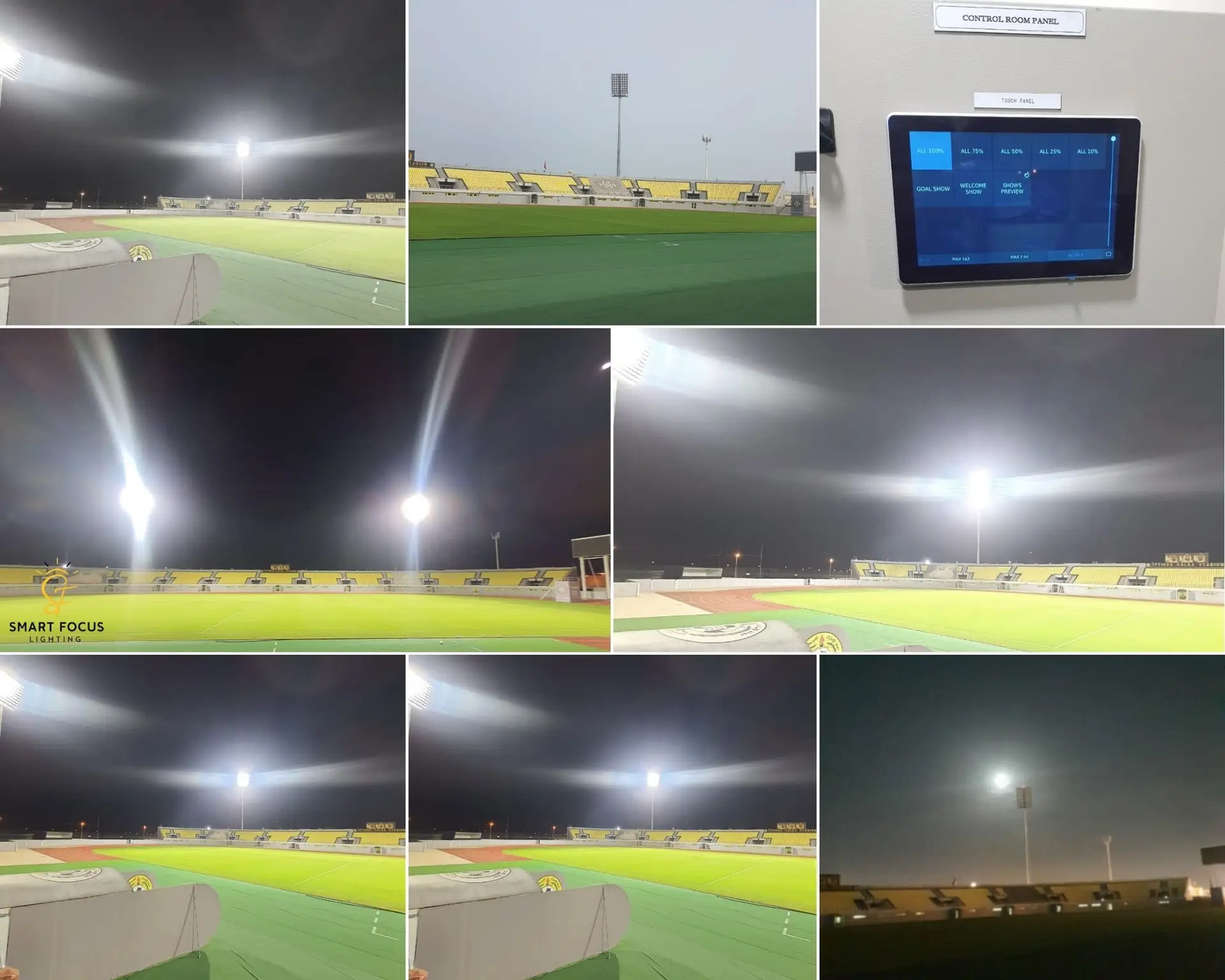 1000W LED Flood Lamp installed on high mast light pole