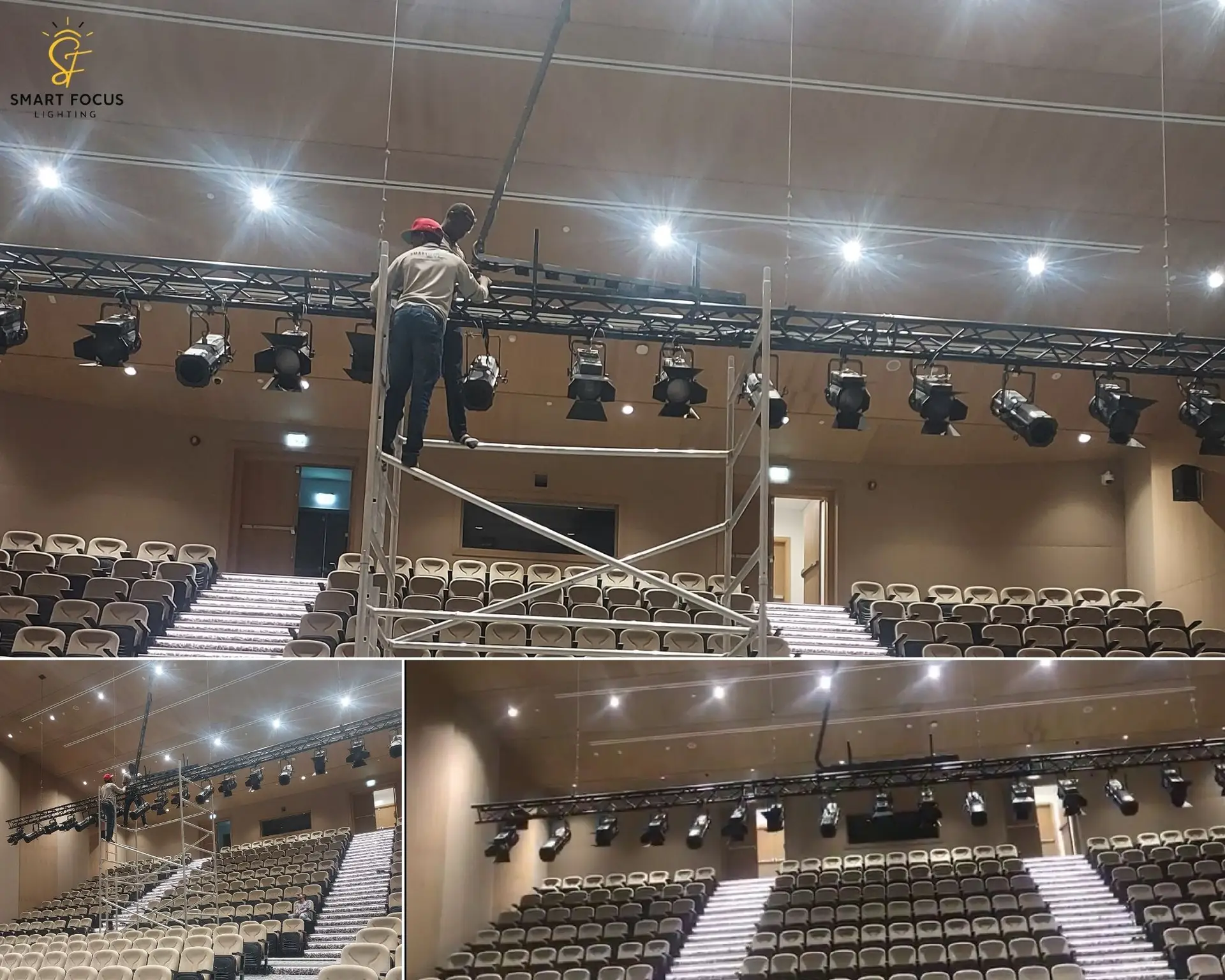 Theater lighting system installed in school